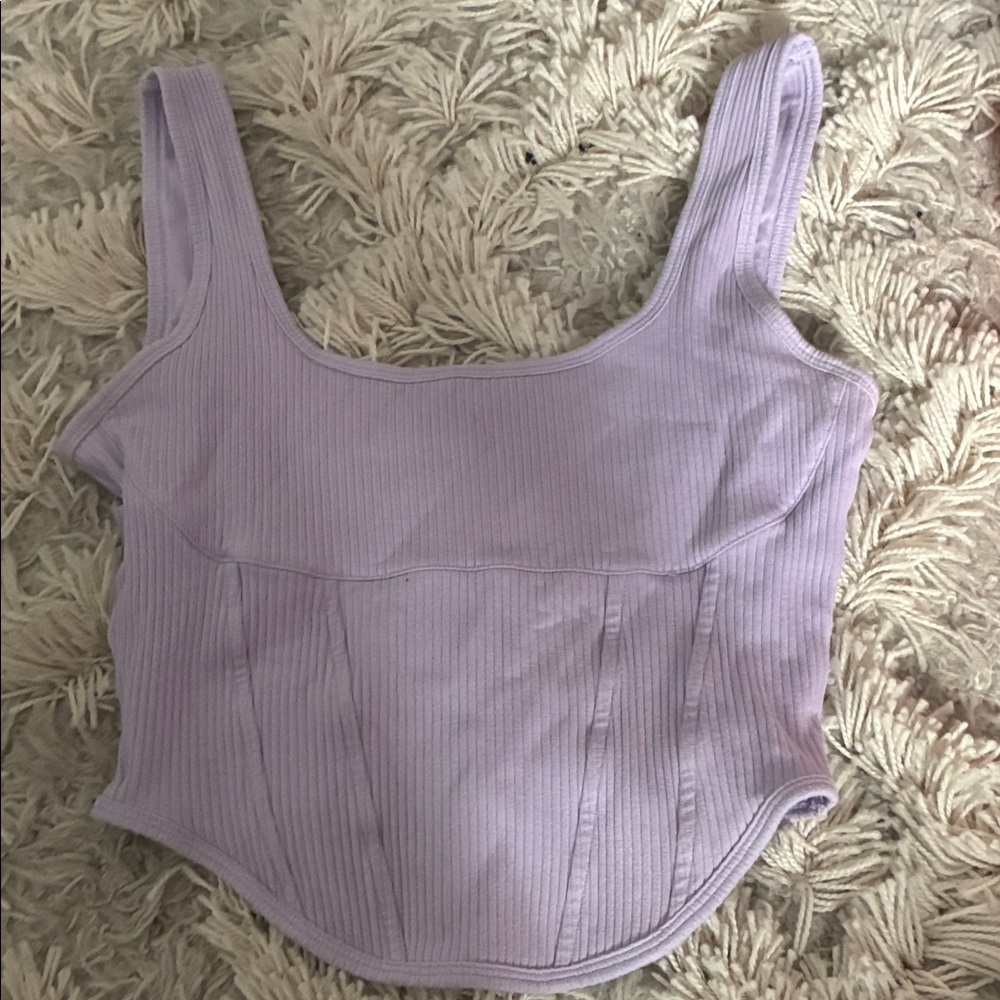 Pink Lavender Ribbed Women's Top